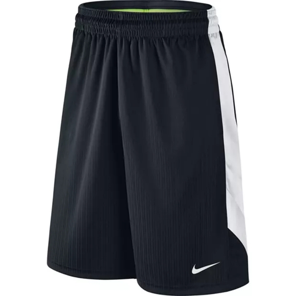 Nike Mens Layup 2.0 Basketball Shorts 11" Large Black Satin White Tuxedo Stripe - Picture 1 of 12